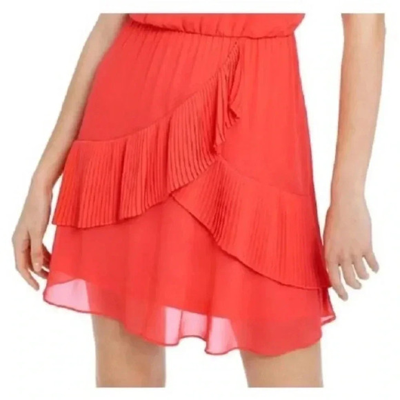 BCX Ruffled Chiffon Blouson Dress Size Large - Picture 2 of 11